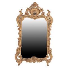 French Louis XV carved and giltwood mirror C 1820.
