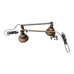 Pair of Industrial Metal Drafting Table Lamps