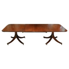 Late 19th-Early 20th Century English Double Pedestal Dining Table