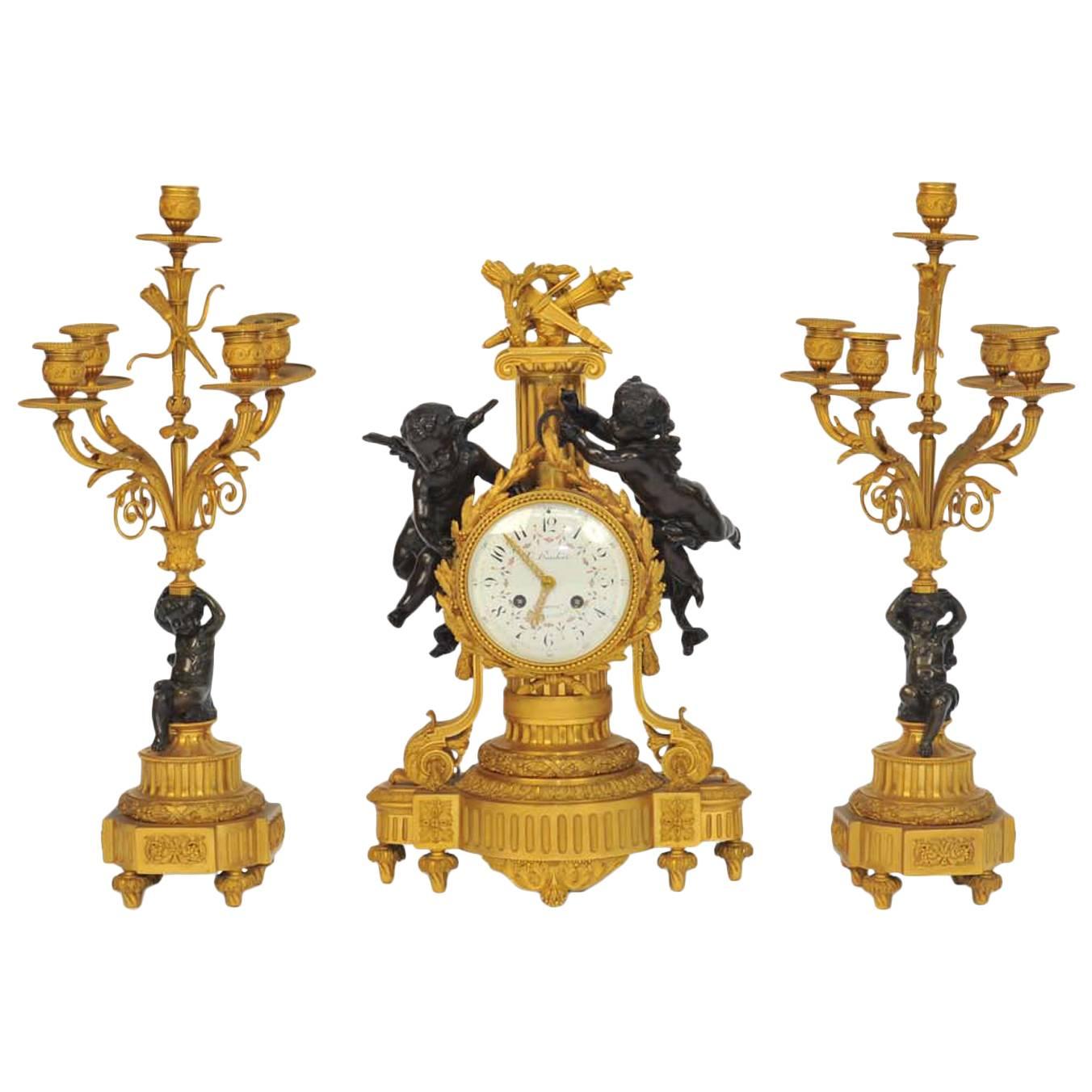 19th Century French Clock Garniture