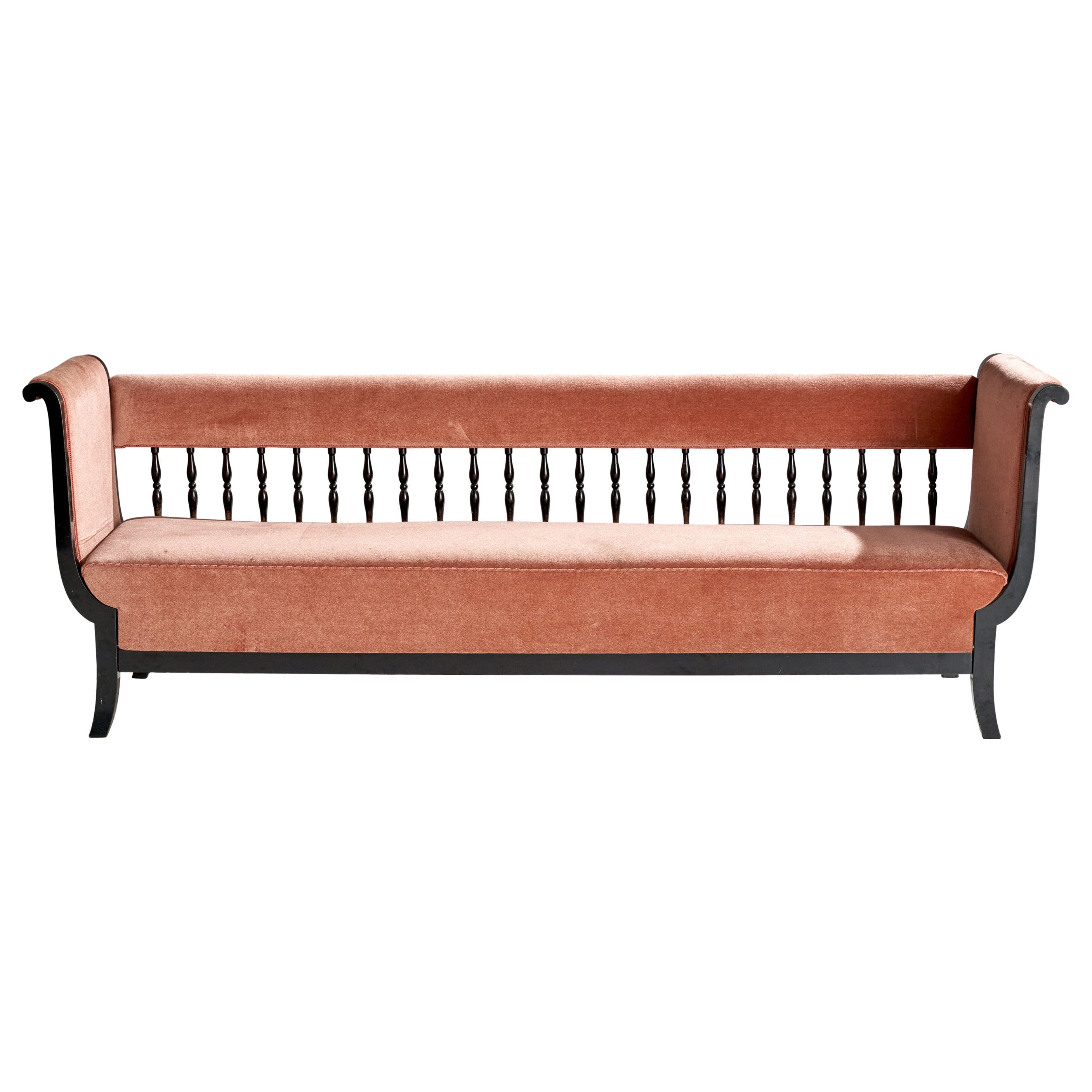 Diseñador Finlandés, Sofá, Madera, Terciopelo, Finlandia, Años 20 en venta
