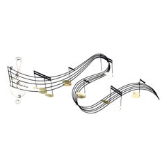 Large Scale Curtis Jere Music Notes Wall Sculpture
