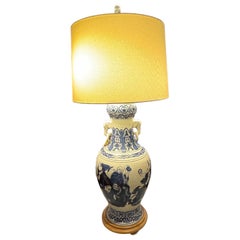 Large Scale Chinese Export Blue & White Urn Form Lamp