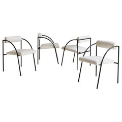 Set of 4 ‘Vienna' Black Metal Dining Chairs by Rodney Kinsman for Bieffeplast