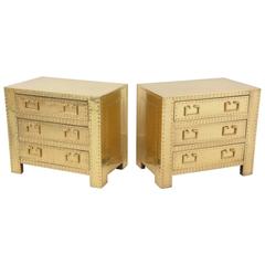 Pair of Brass Studded Chests by Sarreid
