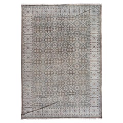 8'x10' Grauer Teppich mit Blumendesign