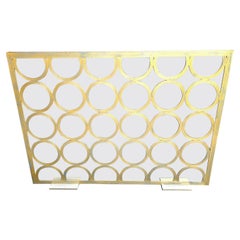 Niermann Weeks Monterey Gold Leaf Metal and Glass Fire Screen