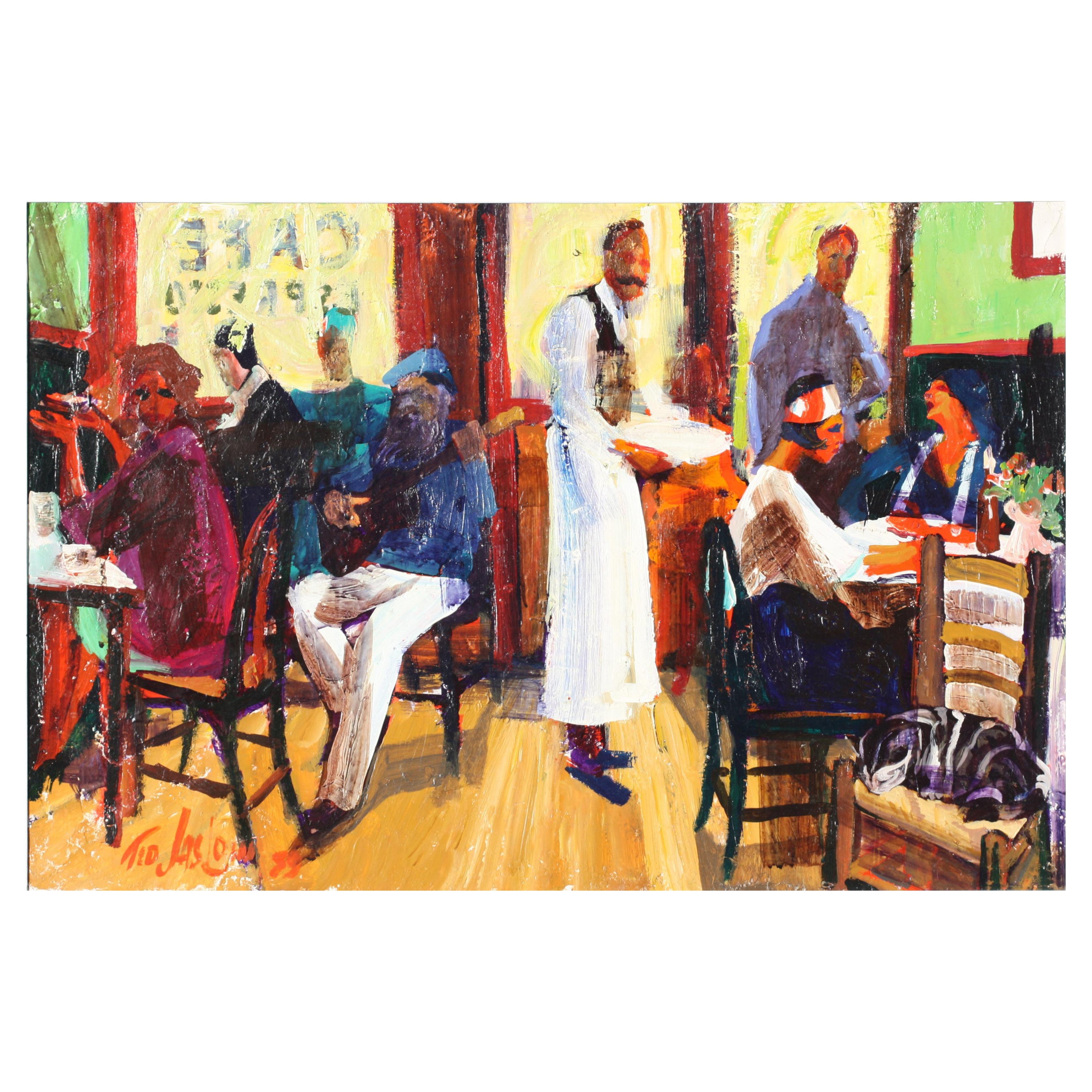 Ted Jaslow, ( Amerikaner, geb. 1934) Cafe Espresso, 1989 im Angebot