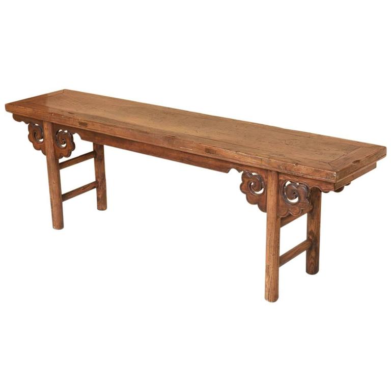 Chinese Wood Bench Stool at 1stDibs