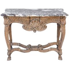 18th Century Bleached Walnut Console with Marble Top 11