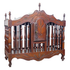 Antique panetière, bread cupboard, made of walnut wood. France, 19th century