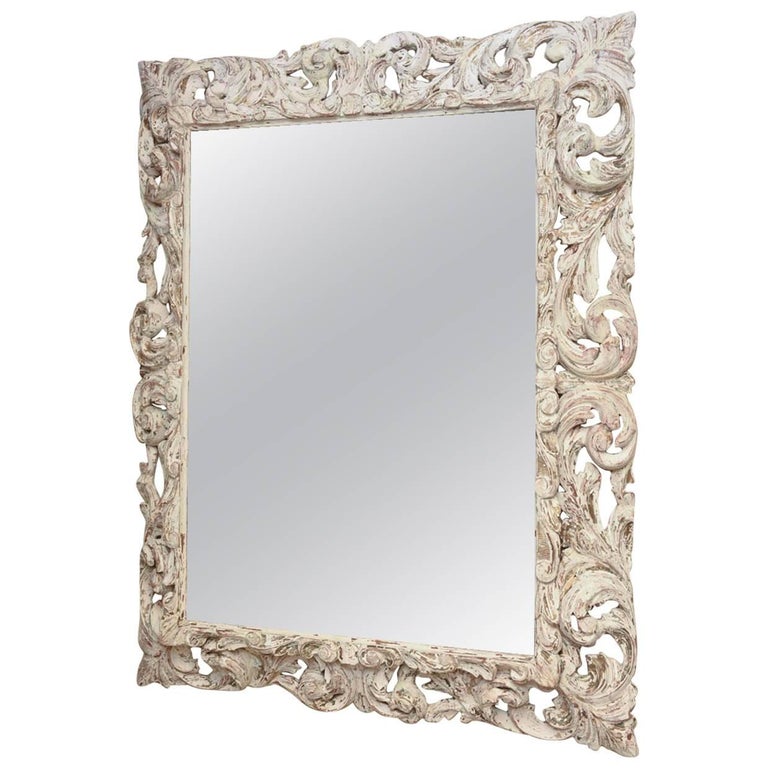 Foliate Carved Wood Mirror Frame, Wood Carved Mirror Frames