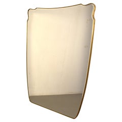 Miroir avec cadre en laiton, Italie, années 1950.