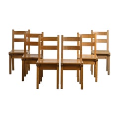Set of six chairs by Christian Durupt, Courchevel circa 1960
