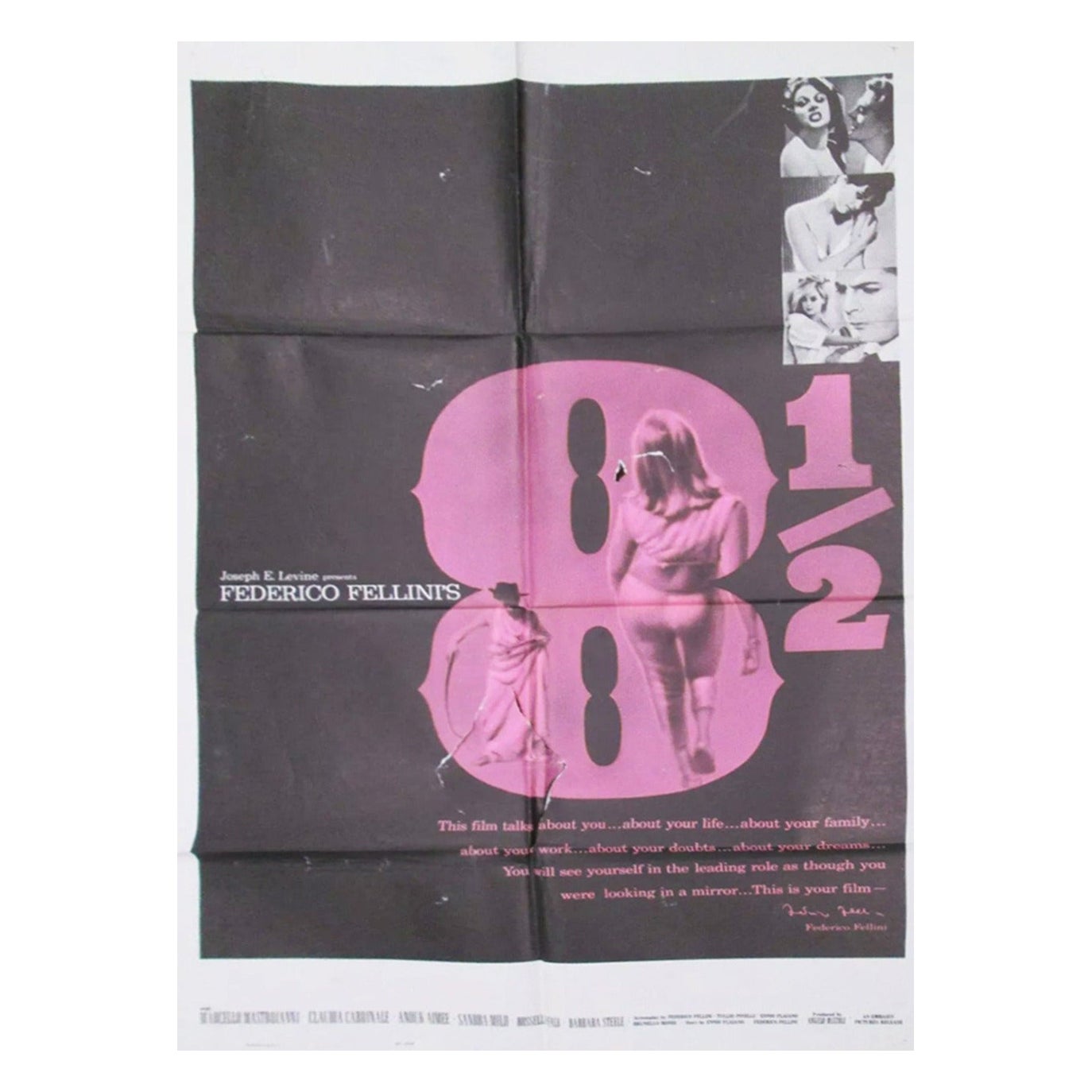 Original-Vintage-Poster, 1963, 8 1/2, Original