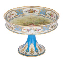 Centre de table antique en porcelaine de Sèvres de style rococo