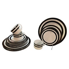 Vintage Ralph Lauren Home Spectator Black Dinnerware, Set of 4 Place Settings