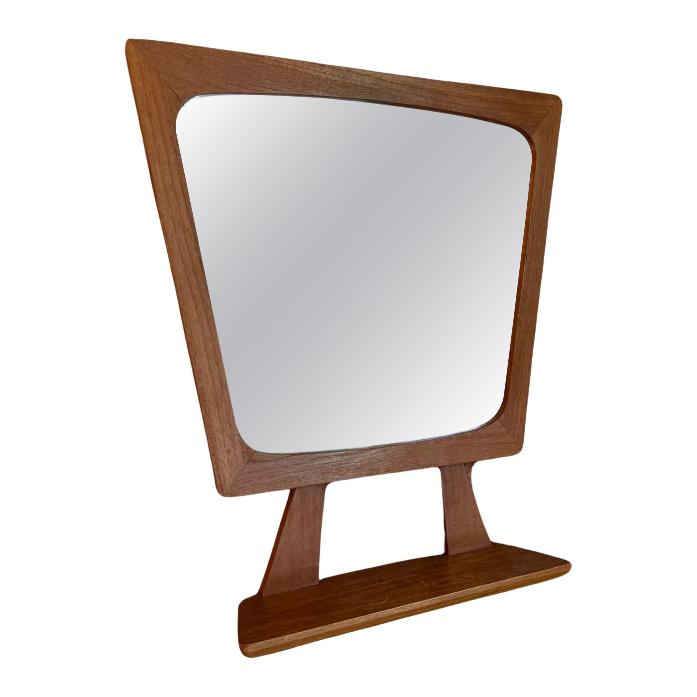 Specchio in teak con mensola in vendita