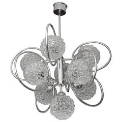 Mid-Century Modern Polished Chrome "Atomic-Orbital" Chandelier, Germany, 1960s 10