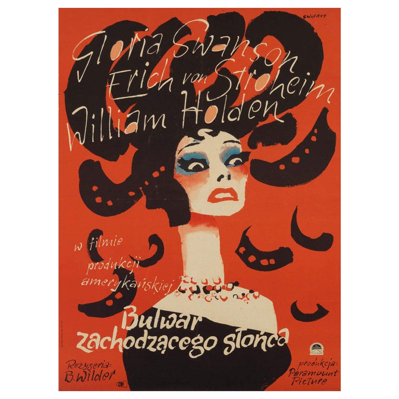 1957 Sunset Boulevard (Polish) Original Vintage Poster