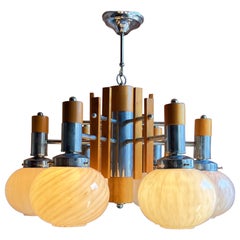 1960s chandelier with Murano glass shades  by Mazzega