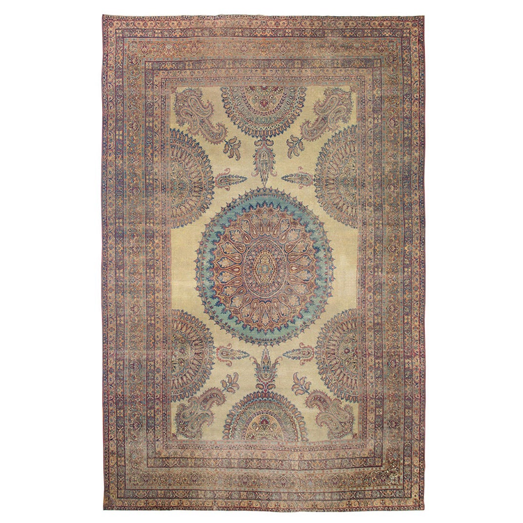 19th Century S.E Persian Kirman Laver Carpet