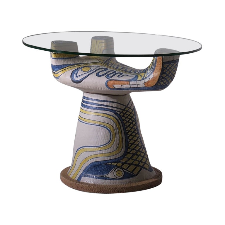 Mesa auxiliar escultórica de cerámica de Salvatore Meli, Italia Años 50 en venta