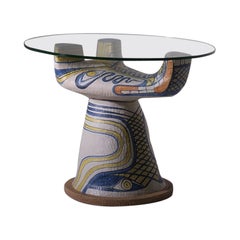 Tavolino scultoreo in ceramica di Salvatore Meli, Italia anni '50