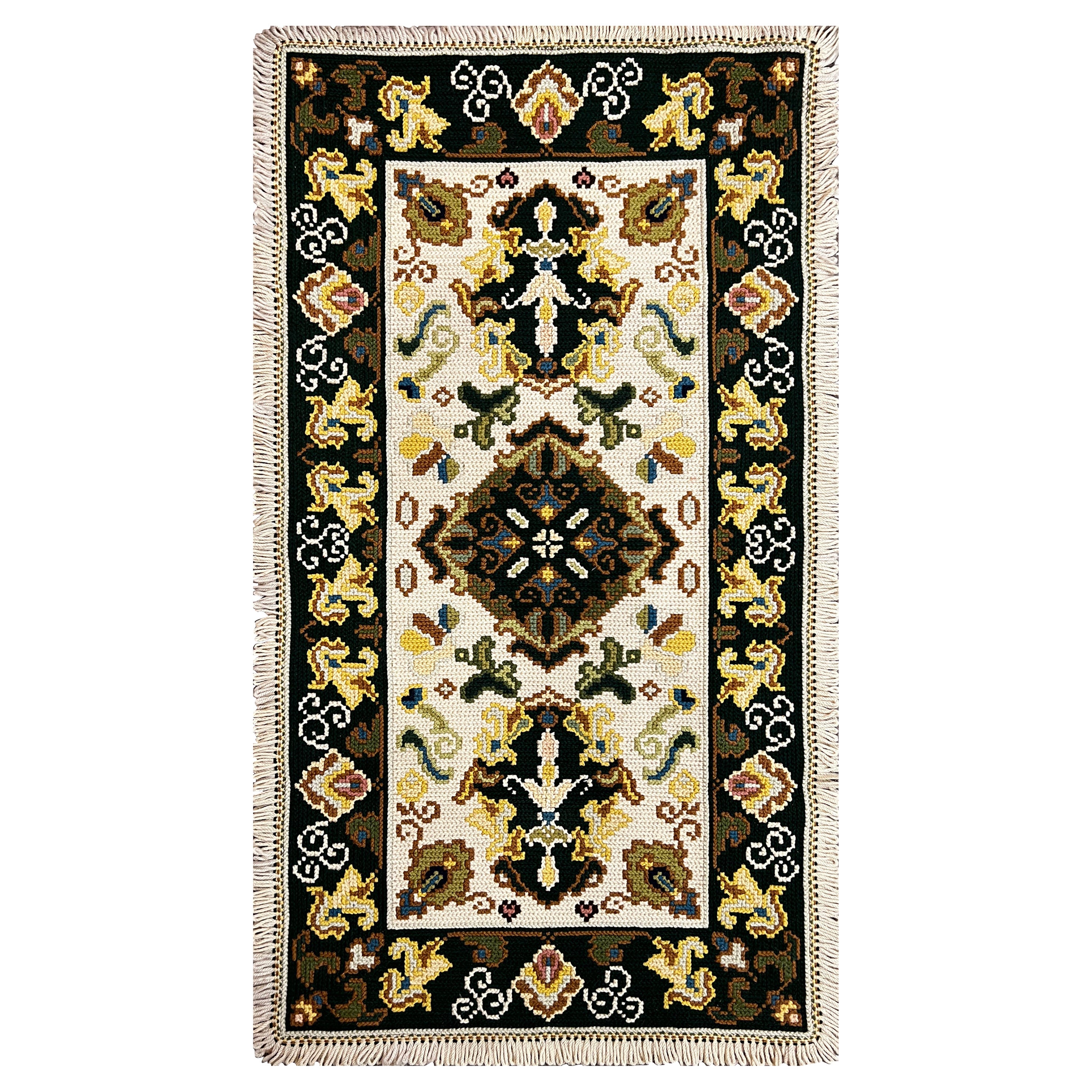 French Aubusson Rug Petit-Point circa 1880 - 117x62 Cm - No. 1213