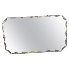 Vintage Frameless Scalloped Mirror