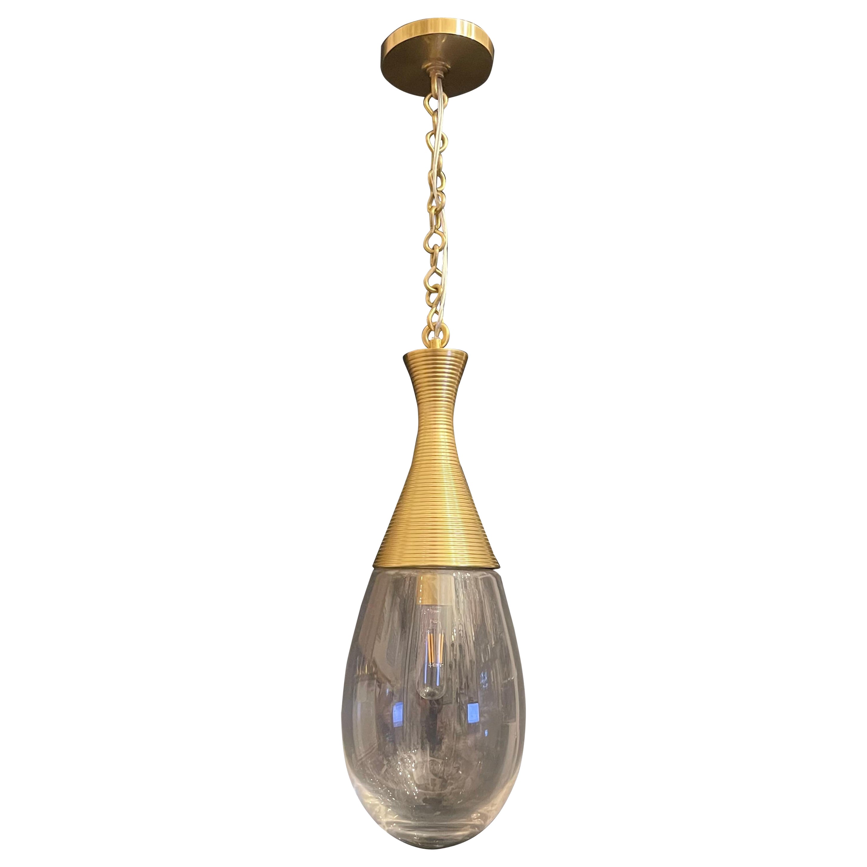 Wonderful Hudson Valley Lighting Large Southold Pendant Drop Brass Glass Fixture