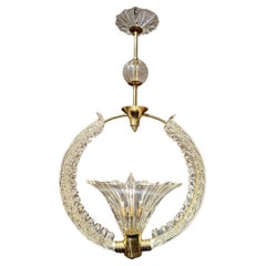 Estate French Art Deco Crystal Chandelier, Circa 1940.