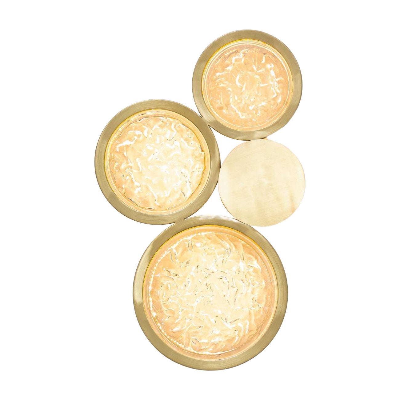Glass and Brass Circle Wall Sconce – Elegant Ambient Lighting for Modern Homes