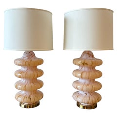 Carlo Nason Murano Table Lamps, a Pair