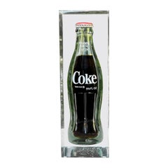 Botella de Coca Cola en escultura de Lucite, Coca Cola, Estados Unidos, años 70