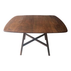 Ercol 1950’s ‘Old Colonial 377” blue label drop leaf table