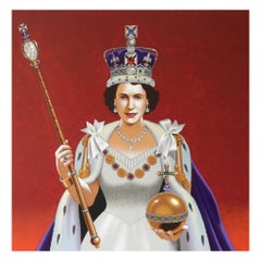 Krönungsporträt von Königin Elizabeth II.   -  Originalgemälde von LYNN CURLEE
