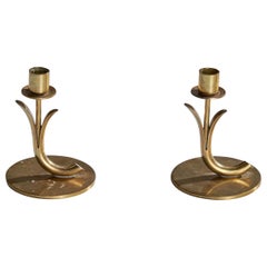 Gunnar Ander, Candlesticks, Brass, Sweden, 1950s