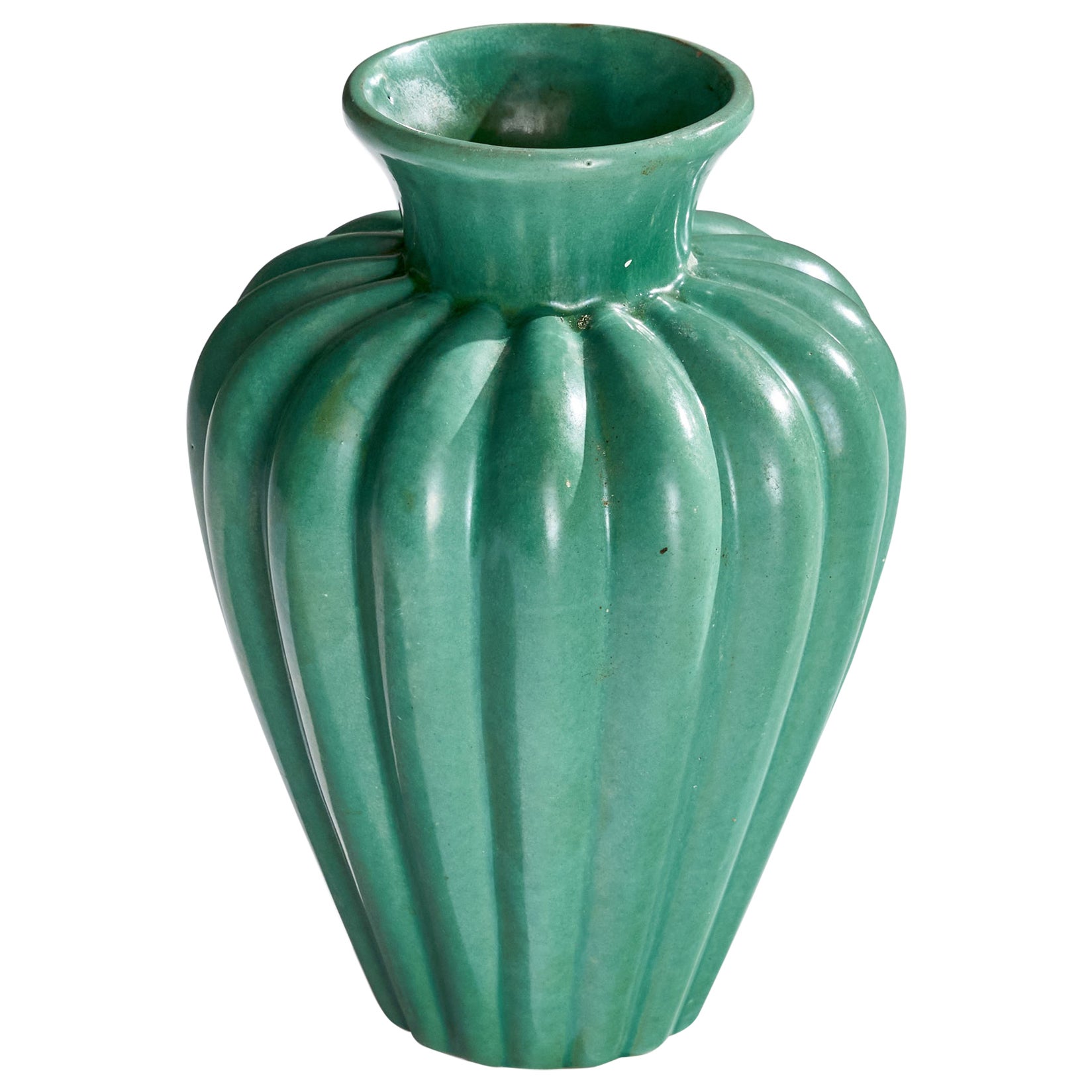 Vase en faïence de Upsala Ekeby, Suède, années 1930