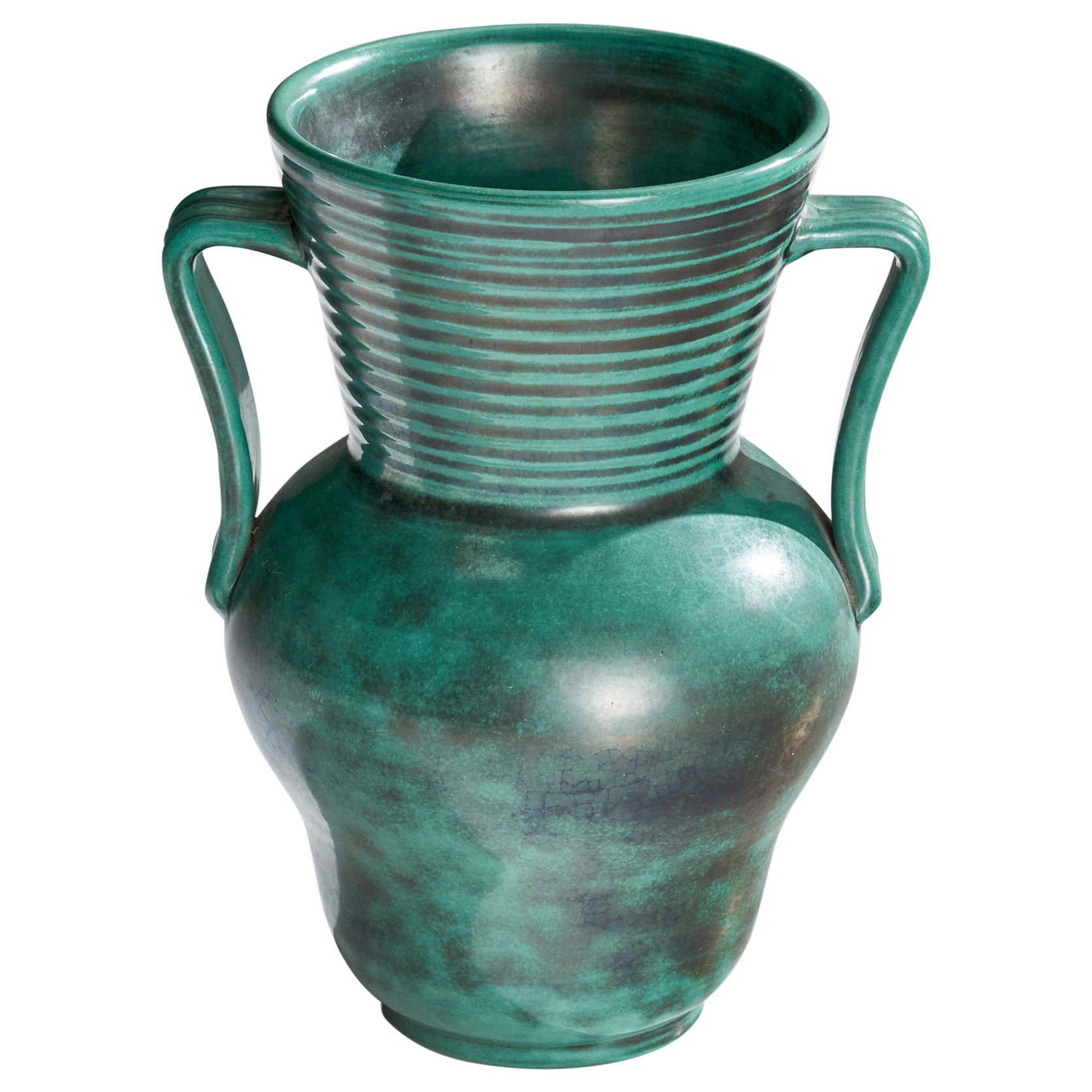 Upsala Ekeby, Vase, Earthenware, Sweden, 1930s For Sale