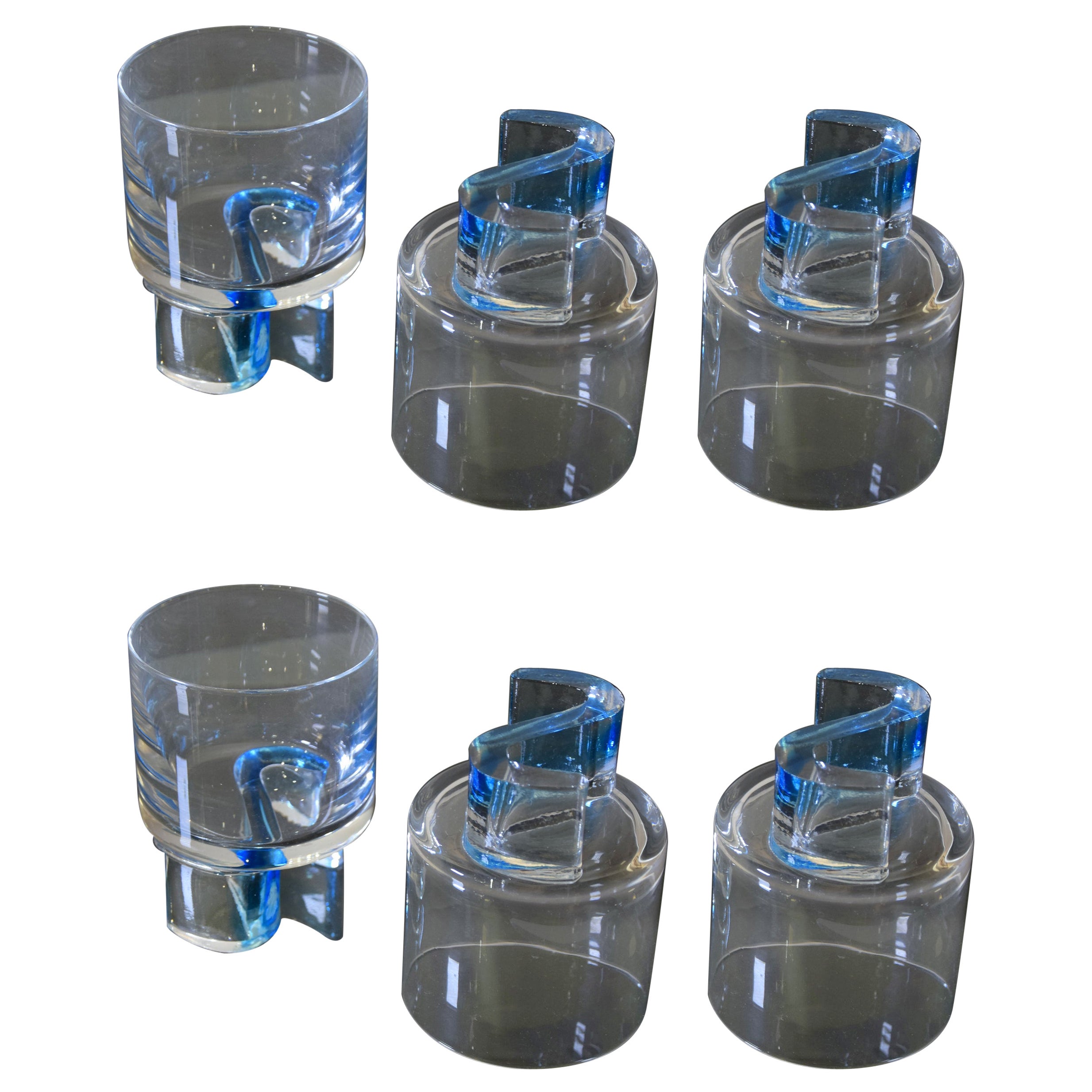 Joe Colombo style set of six glasses 1970s