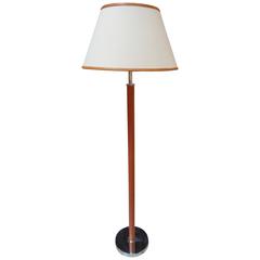 Leather and Chrome Ralph Lauren Floor Lamp