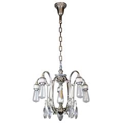 Satin Silver Plated Dining Room Fixture 'Five-Light'
