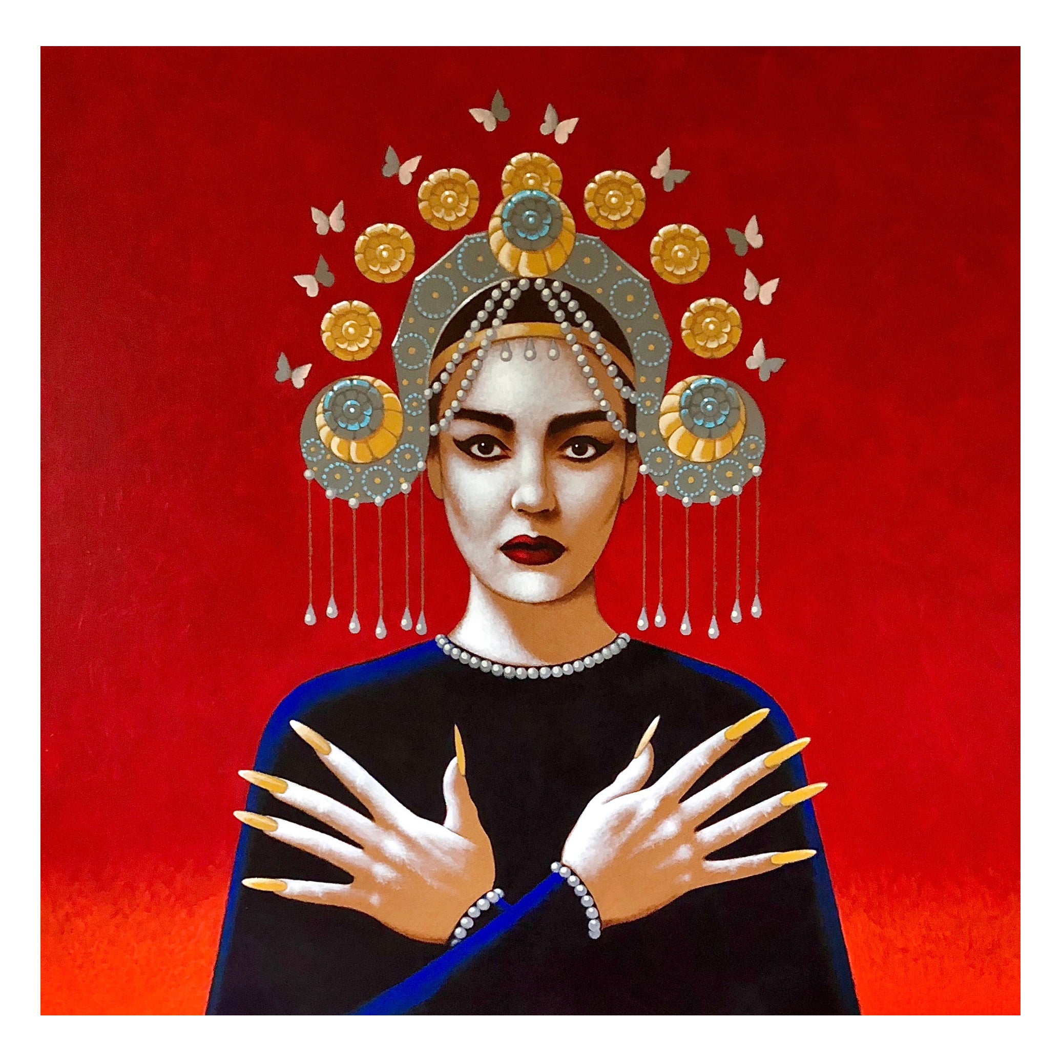 Portrait de Maria Callas comme Turandot.  Peinture originale de Lynn Curlee en vente