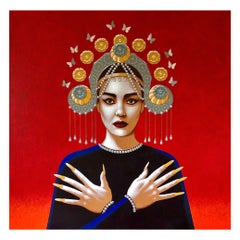 Porträt von Maria Callas als Turandot.  Originalgemälde von Lynn Curlee