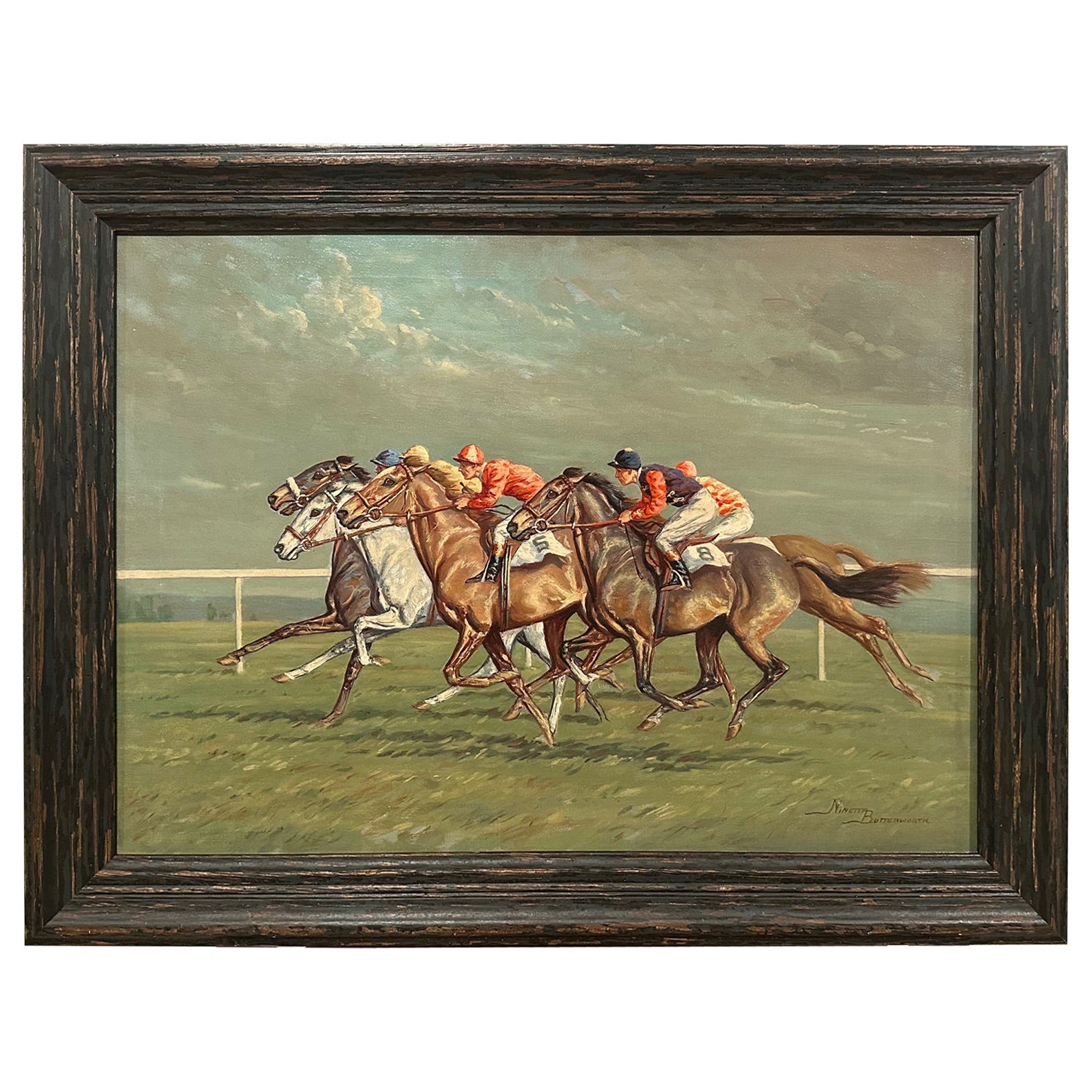 Pittura cinetica di fantini in corsa di Ninetta Butterworth