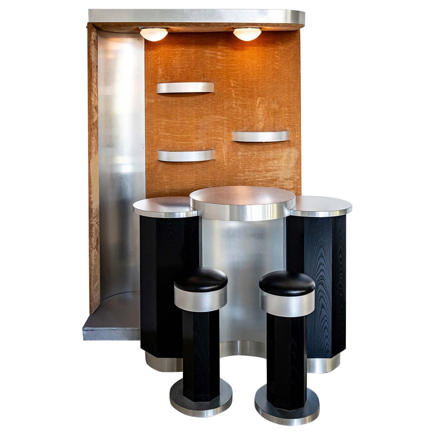 Large Brushed Aluminium Bar, Italy 1970s For Sale