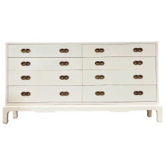 Michael Taylor for Henredon - Dresser - Off White Cream Lacquer - Brass Hardware