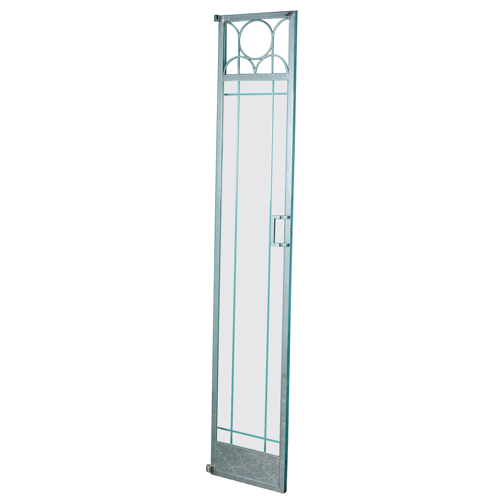 Puerta estrecha de cristal Art Decó antiguo en venta