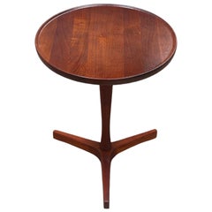 Midcentury Danish Modern Round Side Table by Hans C. Andersen for Artek - Teak